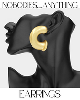 CHUNKY PUFFY METAL HOOP EARRINGS